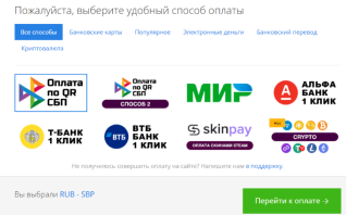 Оплатить картой или через СБП